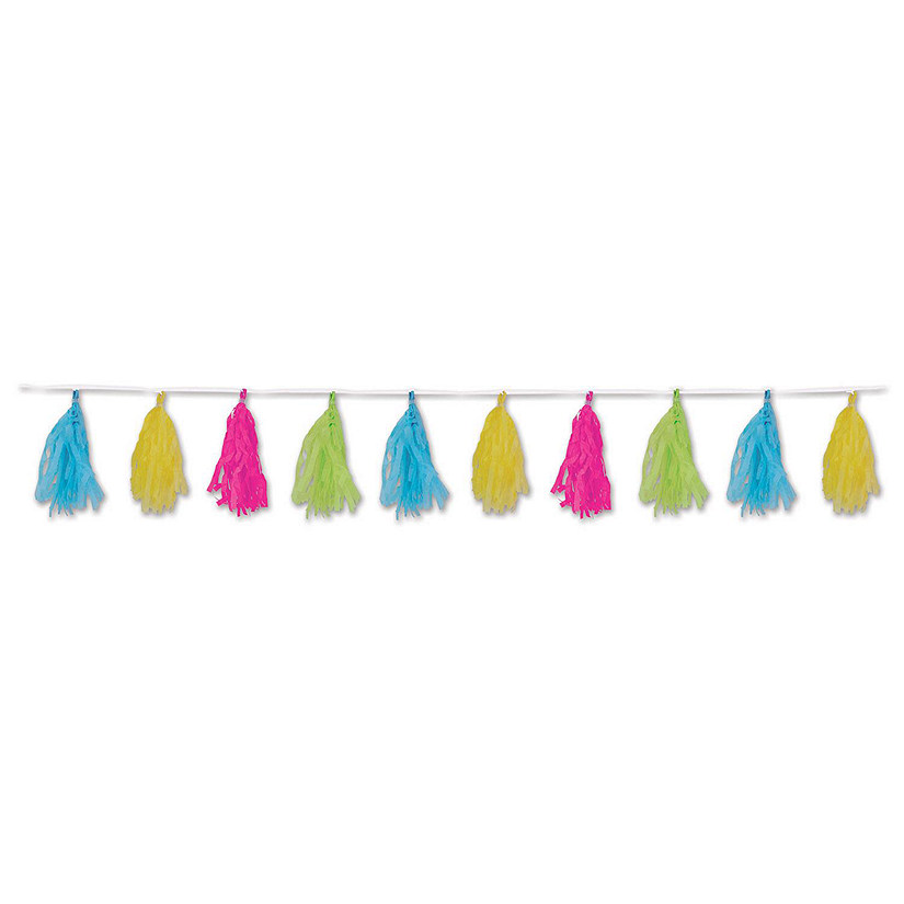 Beistle - Tissue Tassel Garland - Multicolor - 12 Pack Image
