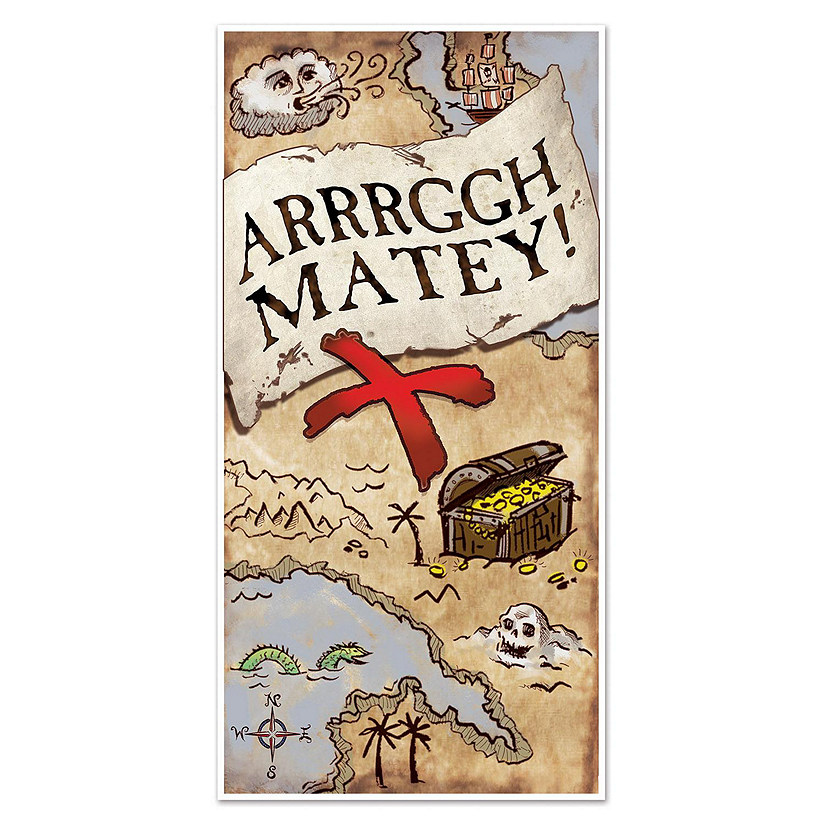 Beistle - Treasure Map Door Cover - 12 Pack Image