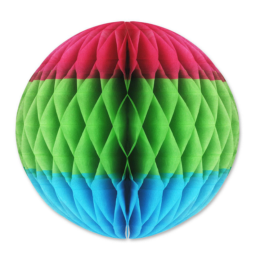 Beistle - Tri-Color Tissue Ball - Multicolor - 12 Pack Image