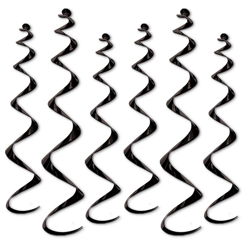 Beistle - Twirly Whirlys - Black - 6 Pack Image