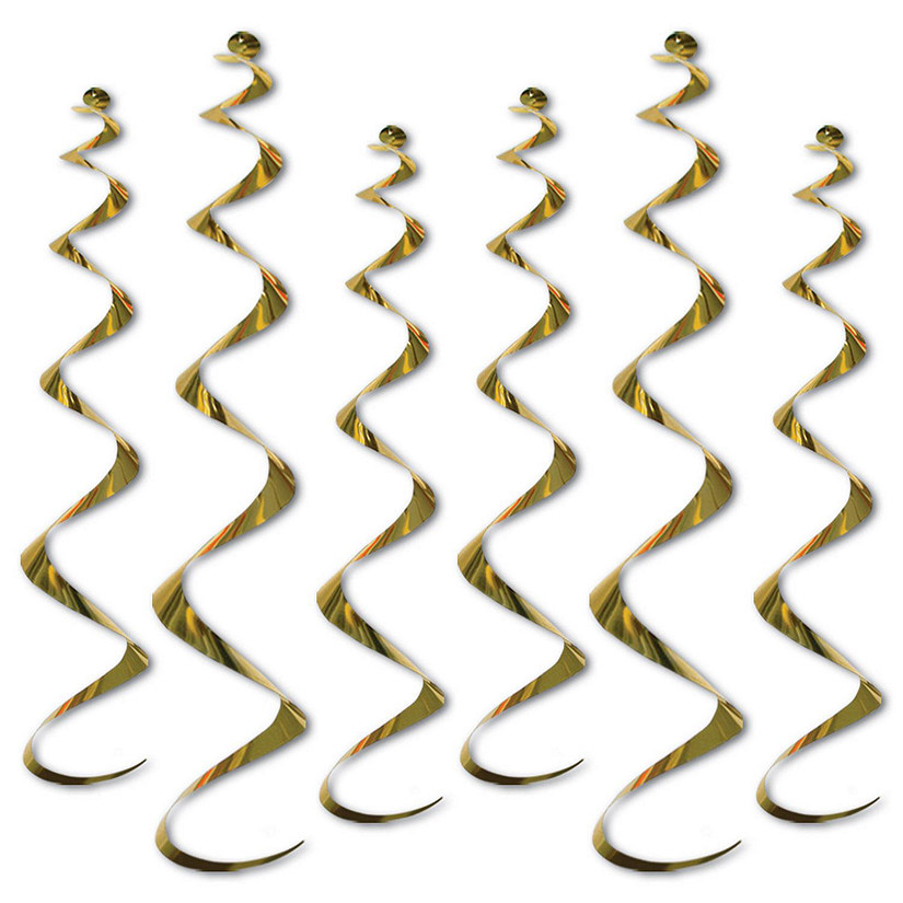 Beistle - Twirly Whirlys - Golden - 6 Pack Image