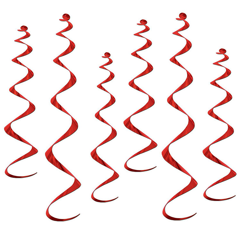 Beistle - Twirly Whirlys - Red - 6 Pack Image