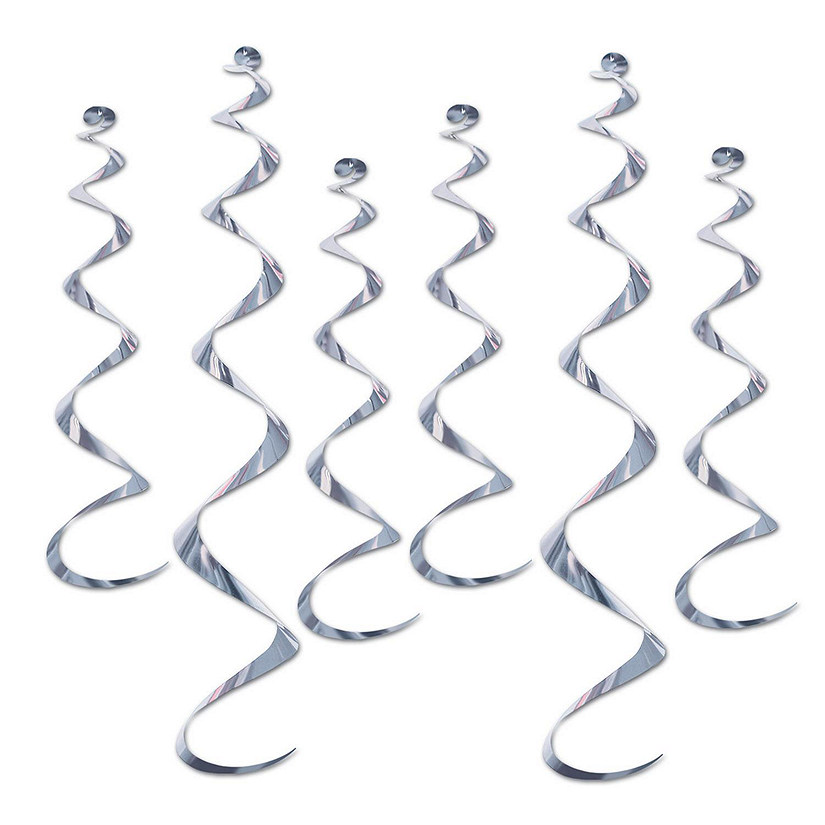 Beistle - Twirly Whirlys - Silver - 6 Pack Image