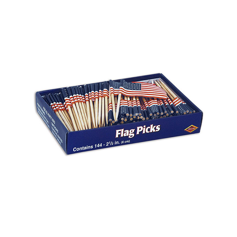 Beistle - U S Flag Picks Counter Display - 24 Pack Image