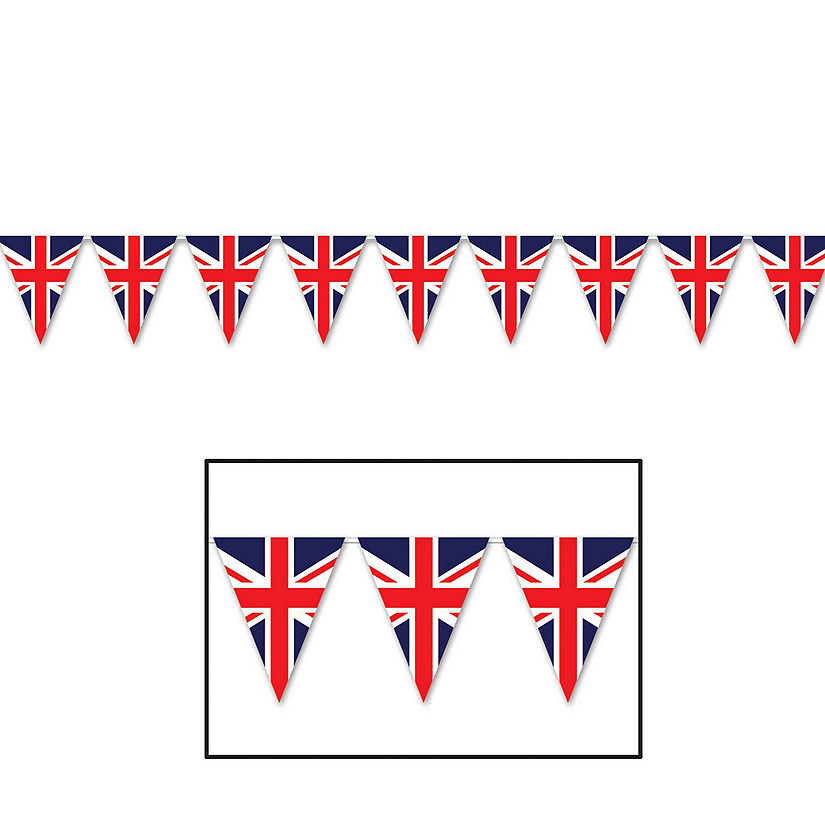 Beistle - Union Jack Pennant Banner - 12 Pack Image
