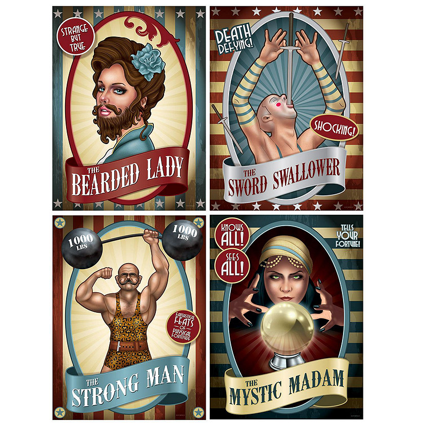 Beistle - Vintage Circus Poster Cutouts - 12 Pack Image