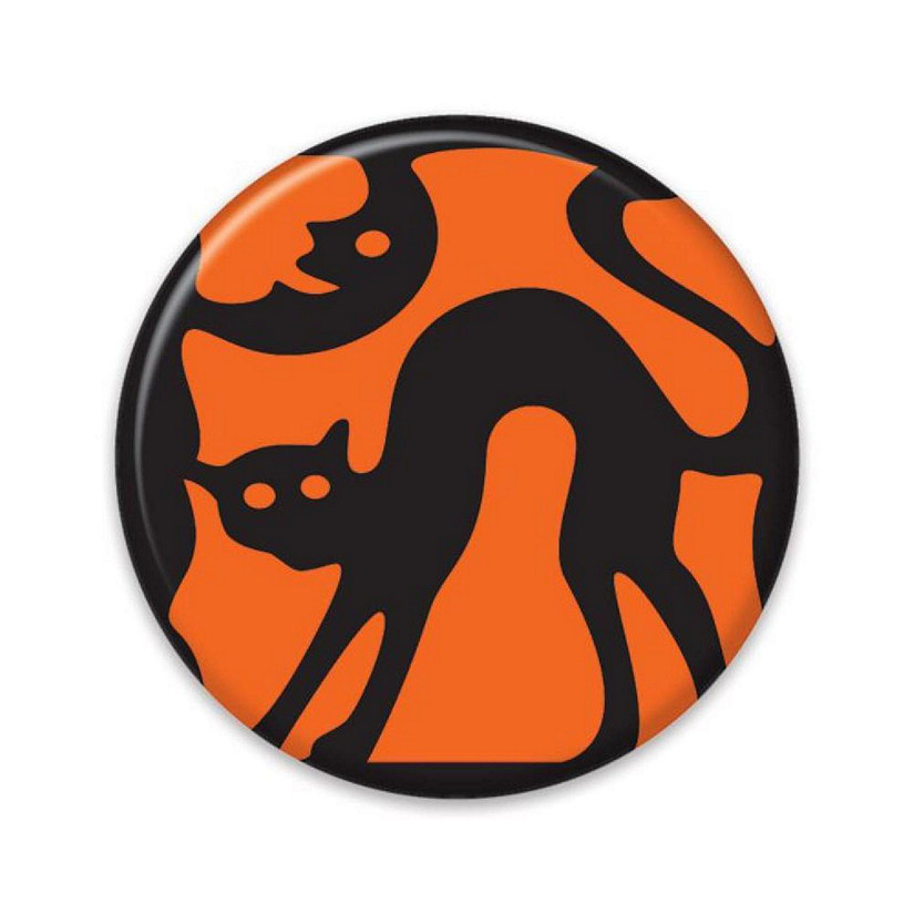 Beistle - Vintage Halloween Cat Silhouette Button - 6 Pack Image
