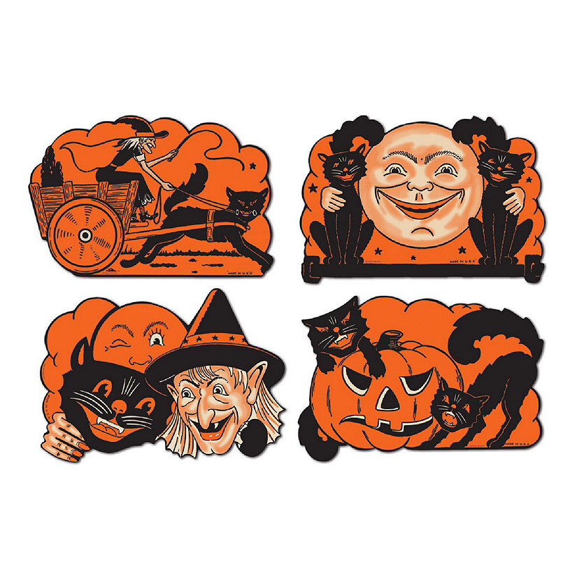 Beistle Vintage Halloween Cutouts 9" 12 Pack Oriental Trading