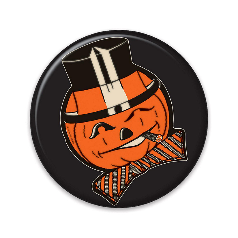Beistle - Vintage Halloween JOL Button - Brown - 6 Pack Image