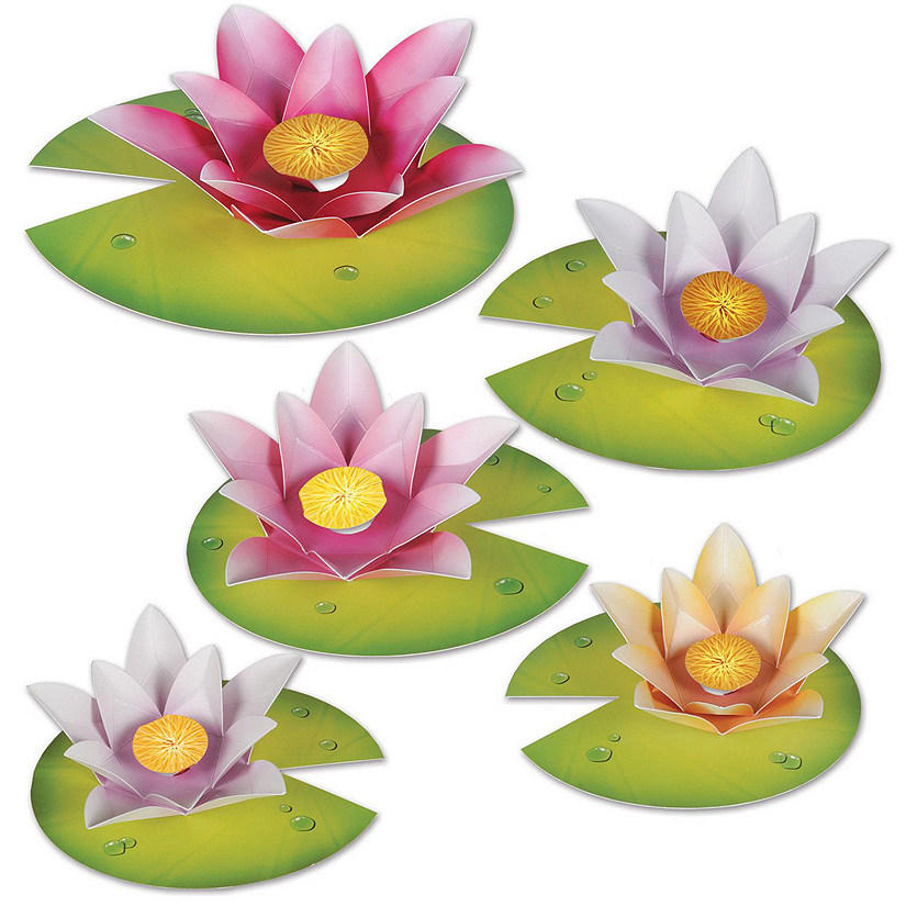 Beistle - Water Lily Paper Flowers - 12 Pack Image