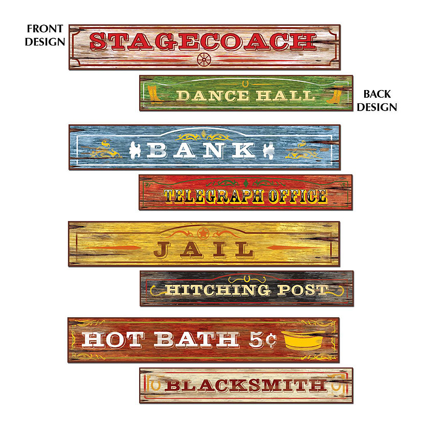 Beistle - Western Sign Cutouts - 12 Pack Image