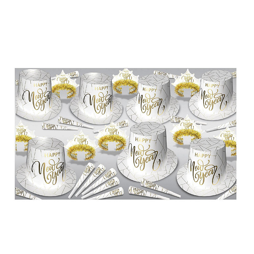 Beistle - White New Year Gold Assorted for 50 - 1 Pack Image