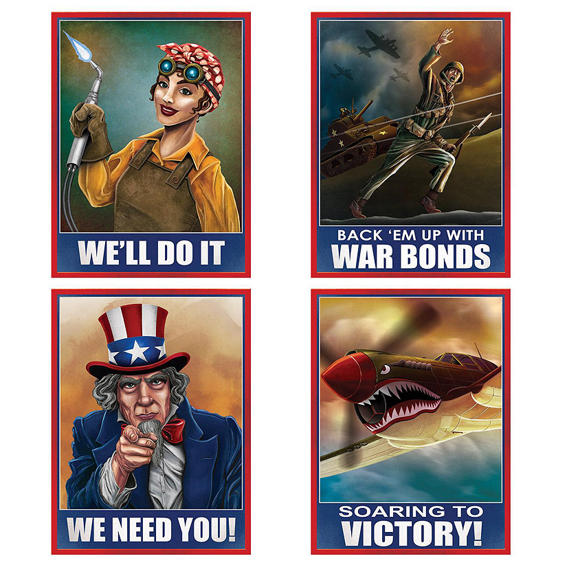 Beistle - World War II Poster Cutouts - 12 Pack Image