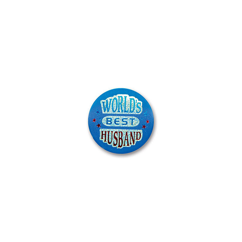 Beistle - World's Best Husband Satin Button - 6 Pack Image