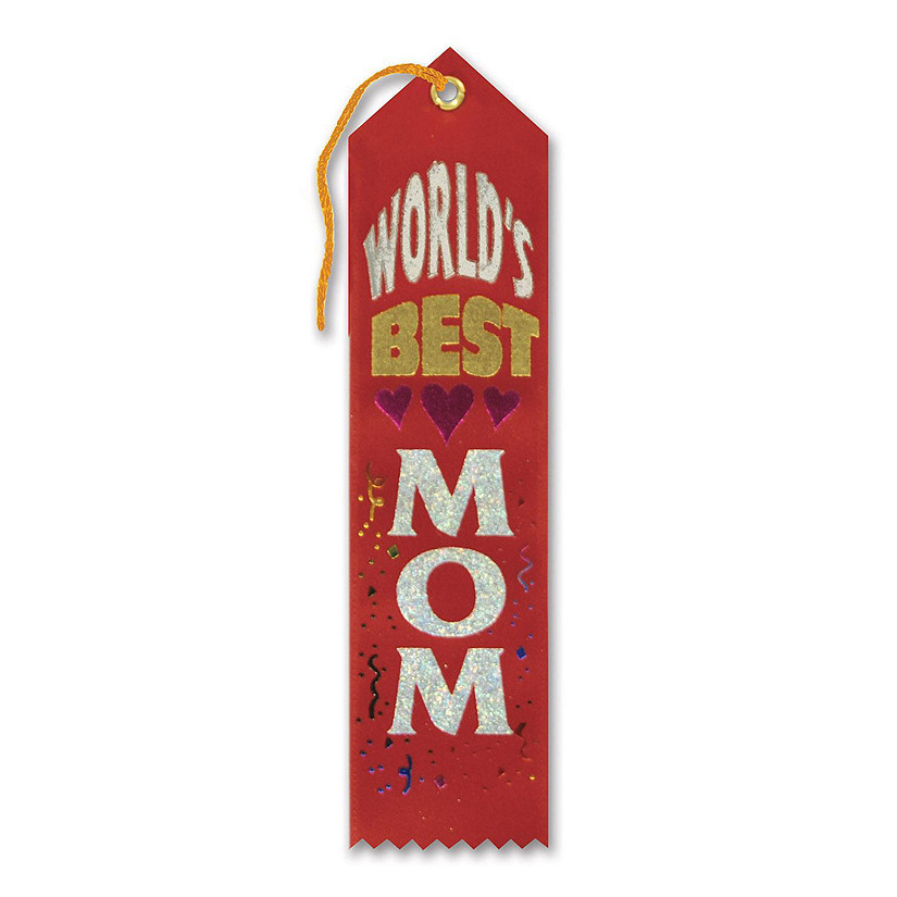 Beistle - World's Best Mom Award Ribbon - 2