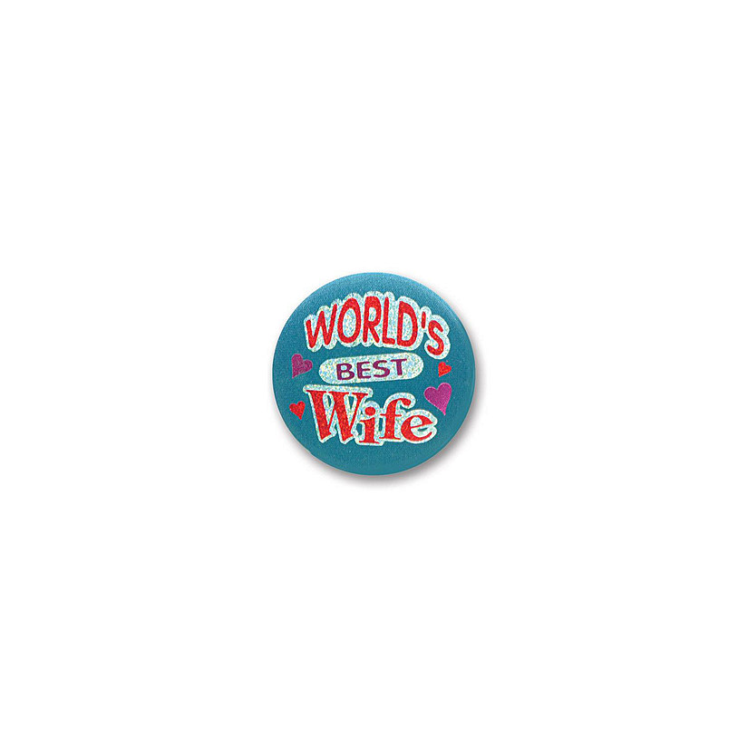 Beistle - World's Best Wife Satin Button - 6 Pack Image
