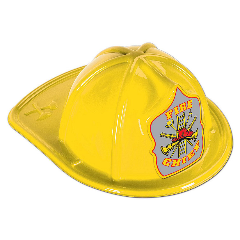 Beistle - Yellow Plastic Fire Chief Hat - 48 Pack Image