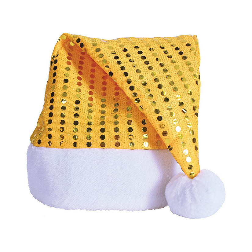 Beistle - Yellow - Sequin-Sheen Santa Hat! Image