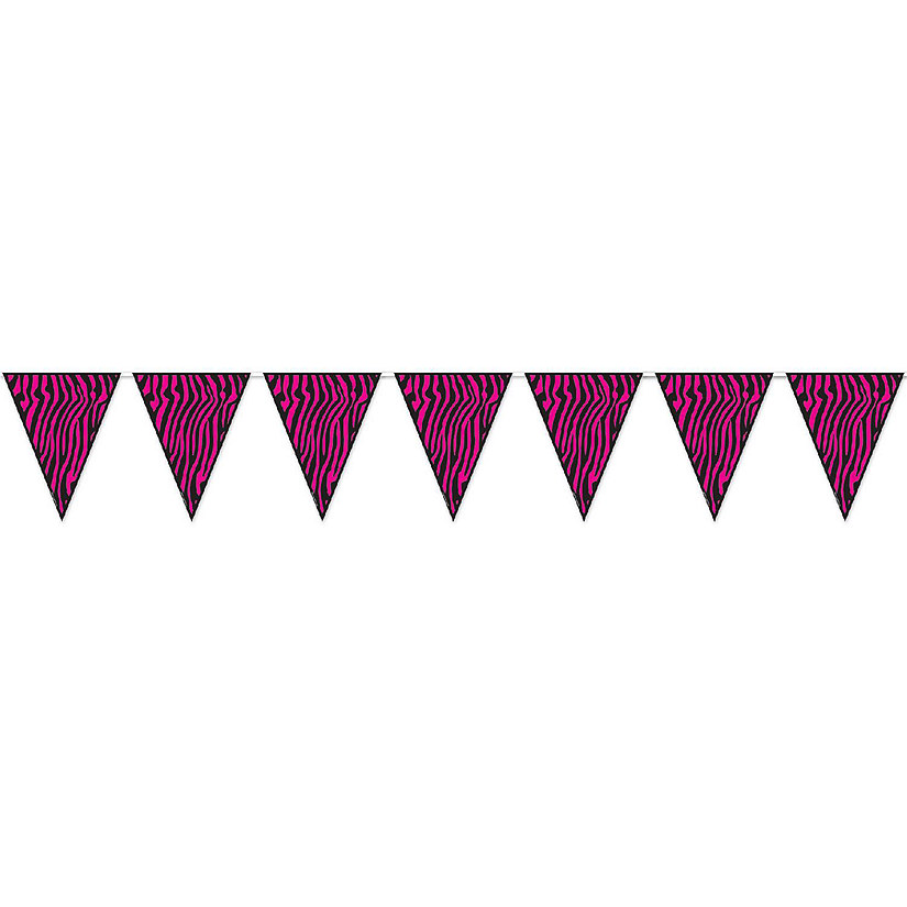 Beistle - Zebra Print Pennant Banner - 12 Pack Image