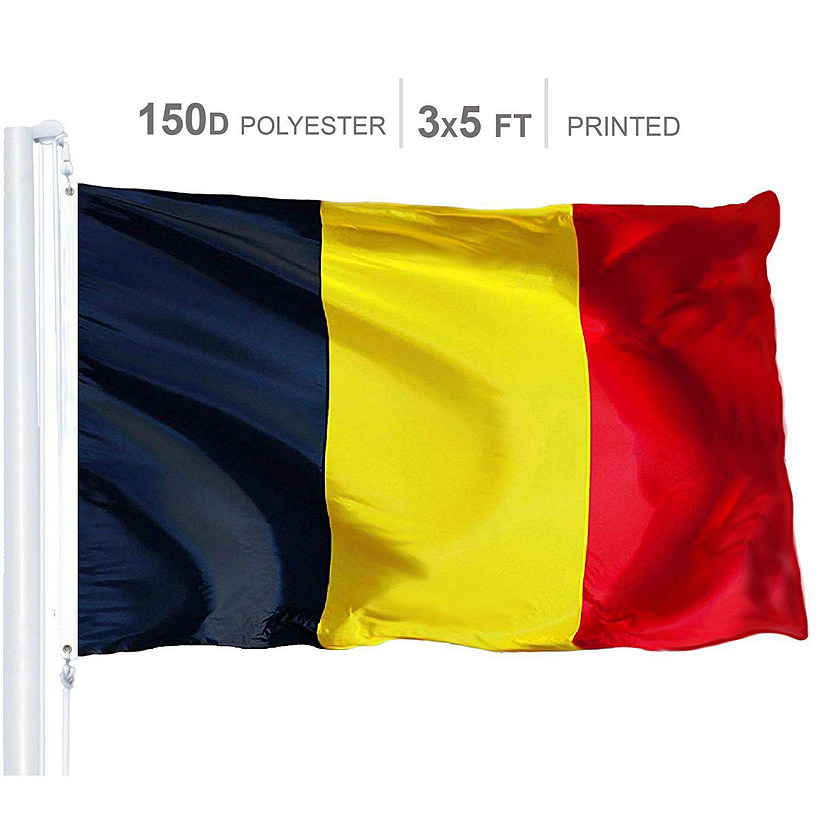 Belgium Belgian Flag 150D Printed Polyester 3x5 Ft Image