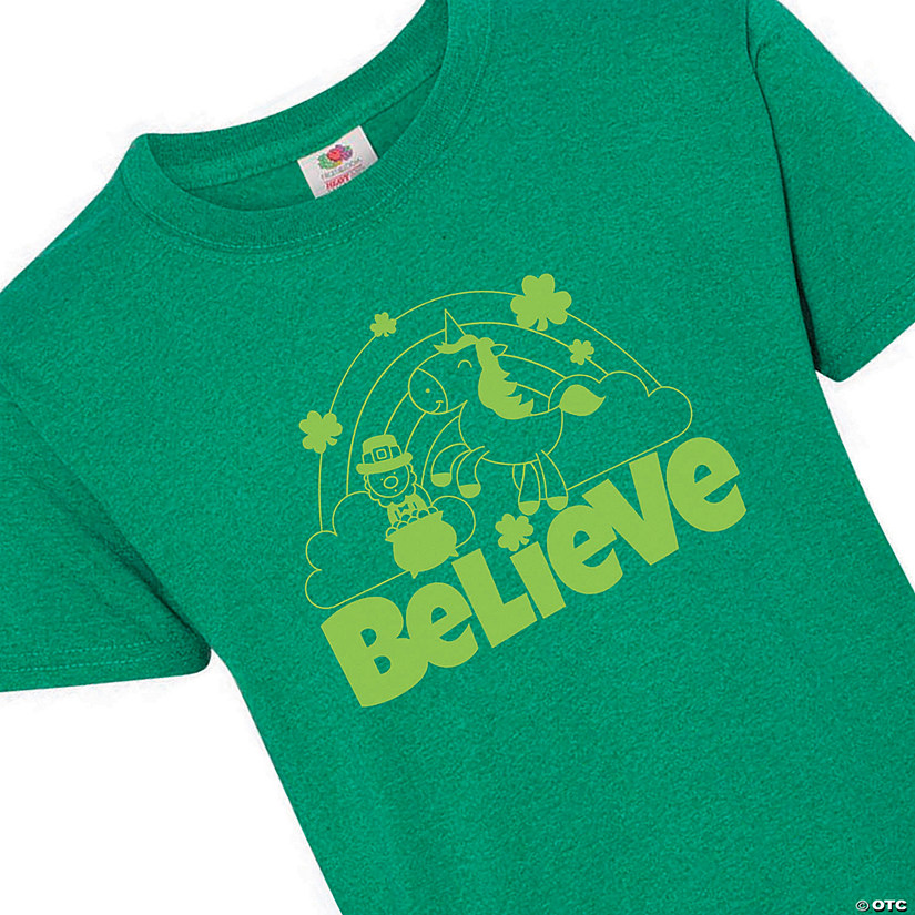 Believe St. Patrick&#8217;s Day Youth T-Shirt - Large Image