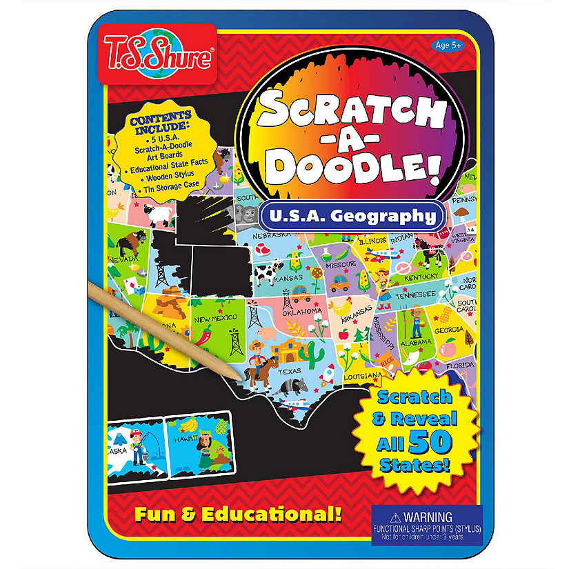 Bendon: Scratch-A-Doodle Usa Learning Tin Image