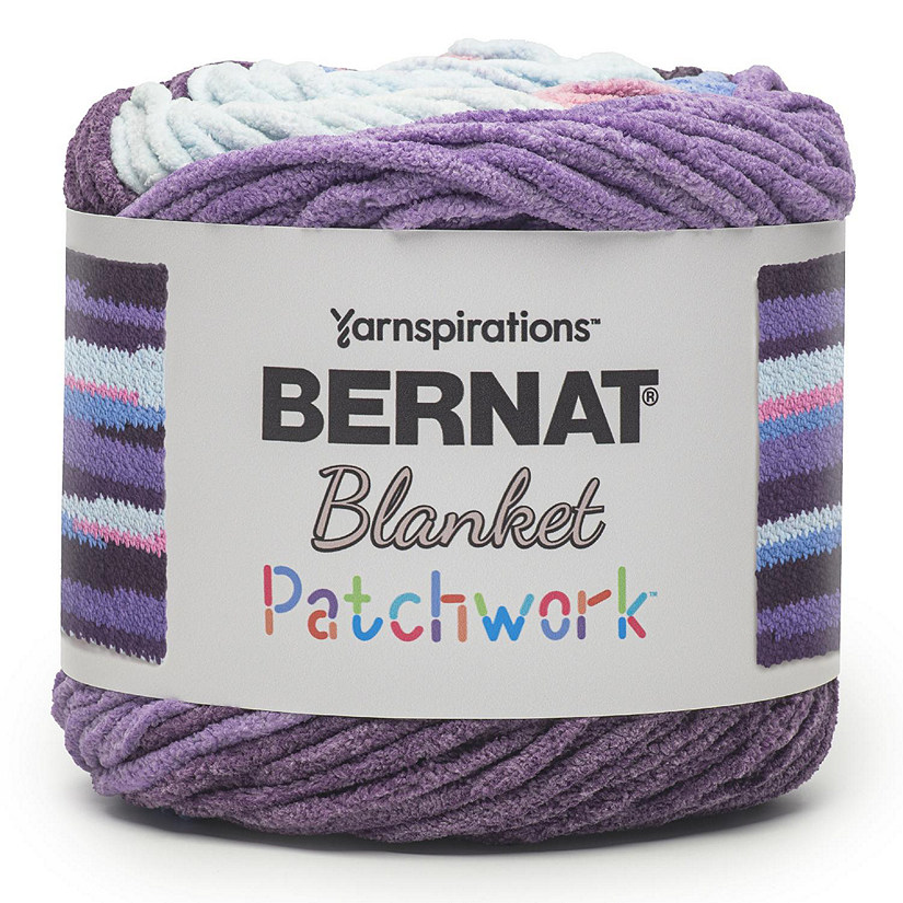 Bernat Blanket Patchwork Yarn-Purple Pop Image