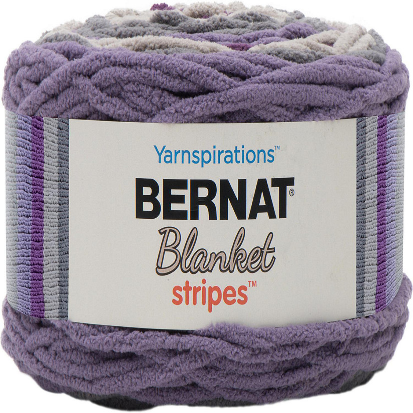 Bernat Blanket Stripes Yarn-Eggplant Image