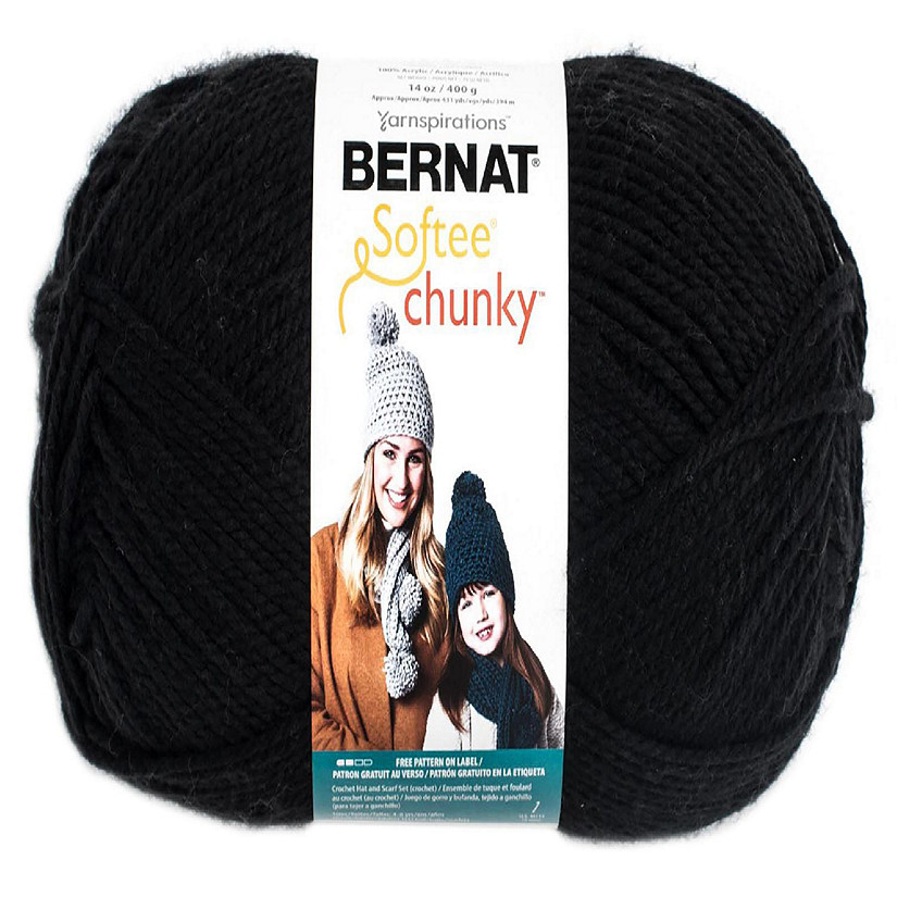 Bernat Softee Chunky Big Ball Yarn - Solids-Black Image