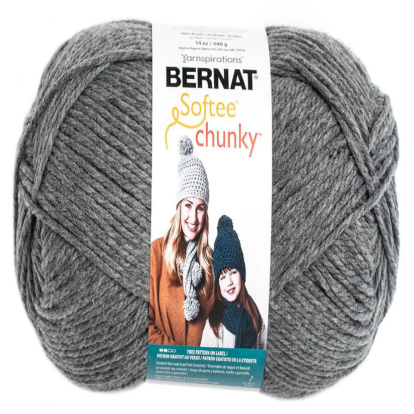 Bernat Softee Chunky Big Ball Yarn - Solids-True Grey Image