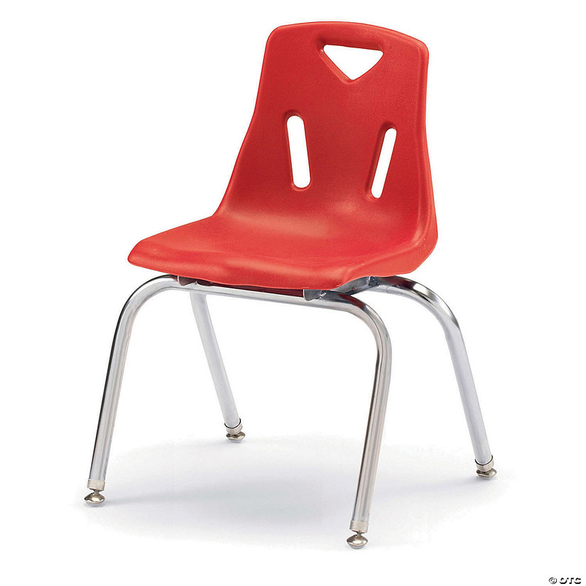 Berries Stacking Chair With Chrome-Plated Legs - 16" Ht - Red Image