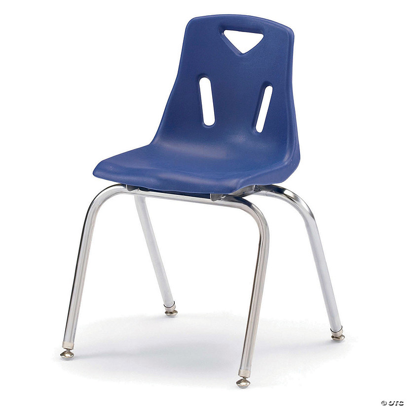 Berries Stacking Chair With Chrome-Plated Legs - 18" Ht - Blue Image