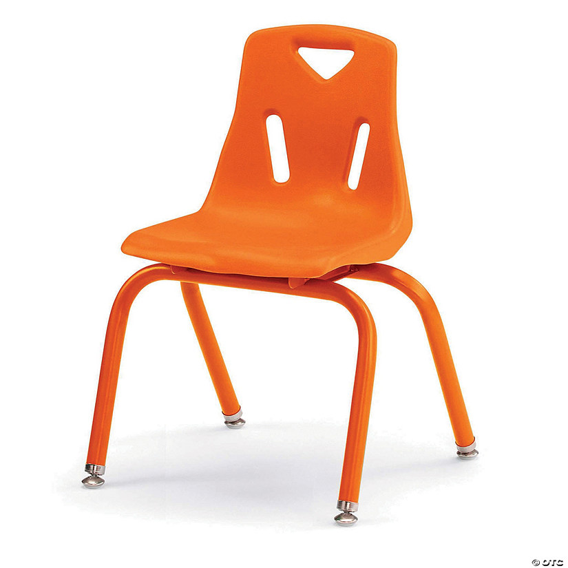 Berries Stacking Chair With Powder-Coated Legs - 14" Ht - Orange Image