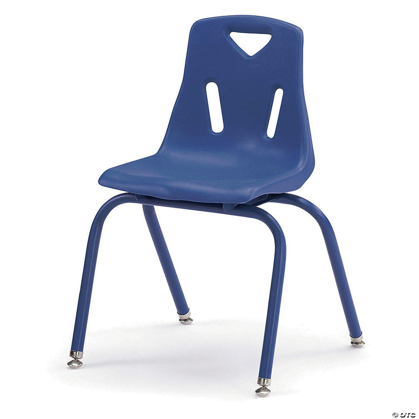 Berries Stacking Chair With Powder-Coated Legs - 16" Ht - Blue Image