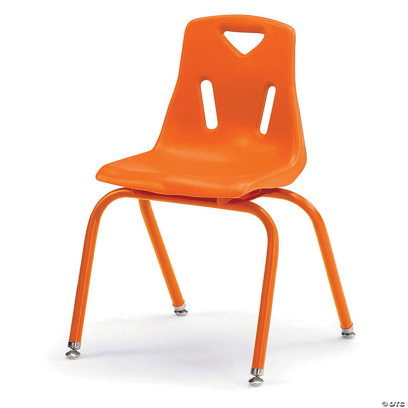Berries Stacking Chair With Powder-Coated Legs - 16" Ht - Orange Image