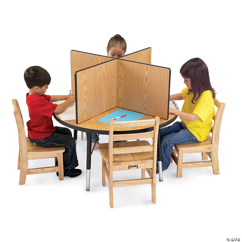 Berries Study Carrel - 6 Carrels - Large - Oak/Black Image