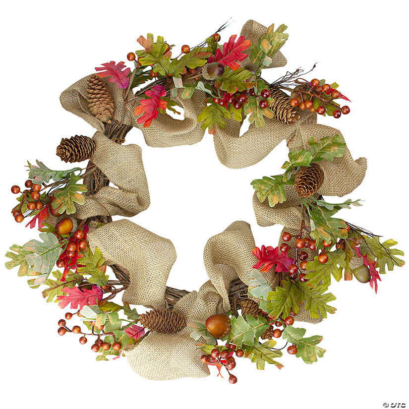 Berry and Pine Cones Artificial Thanksgiving Wreath - 18-Inch  Unlit Image