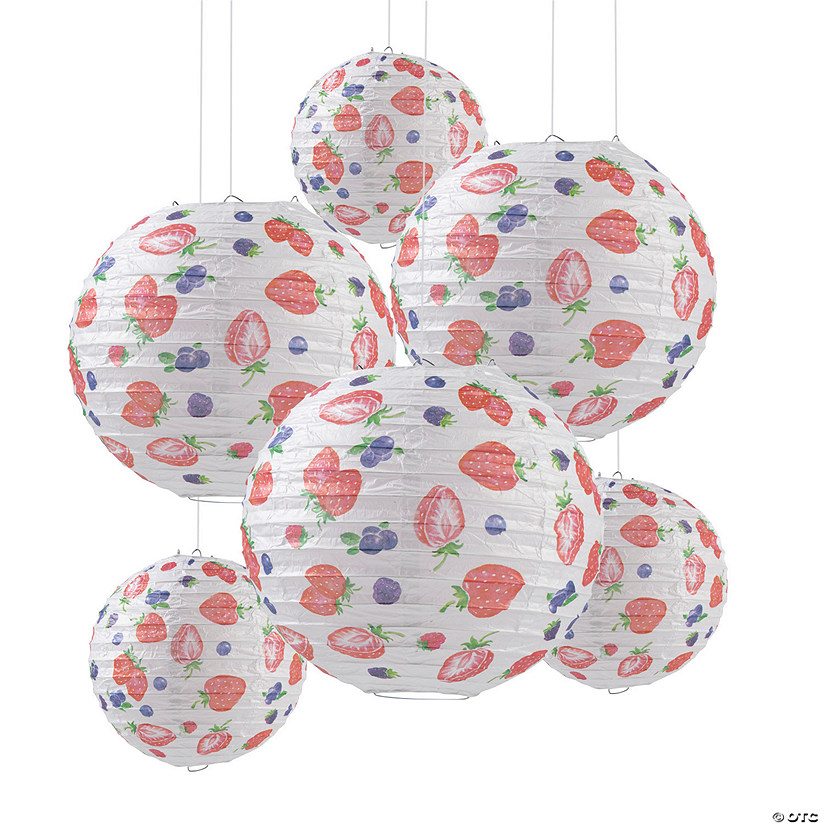 Berry Hanging Paper Lanterns &amp;#8211; 6 Pc. Image