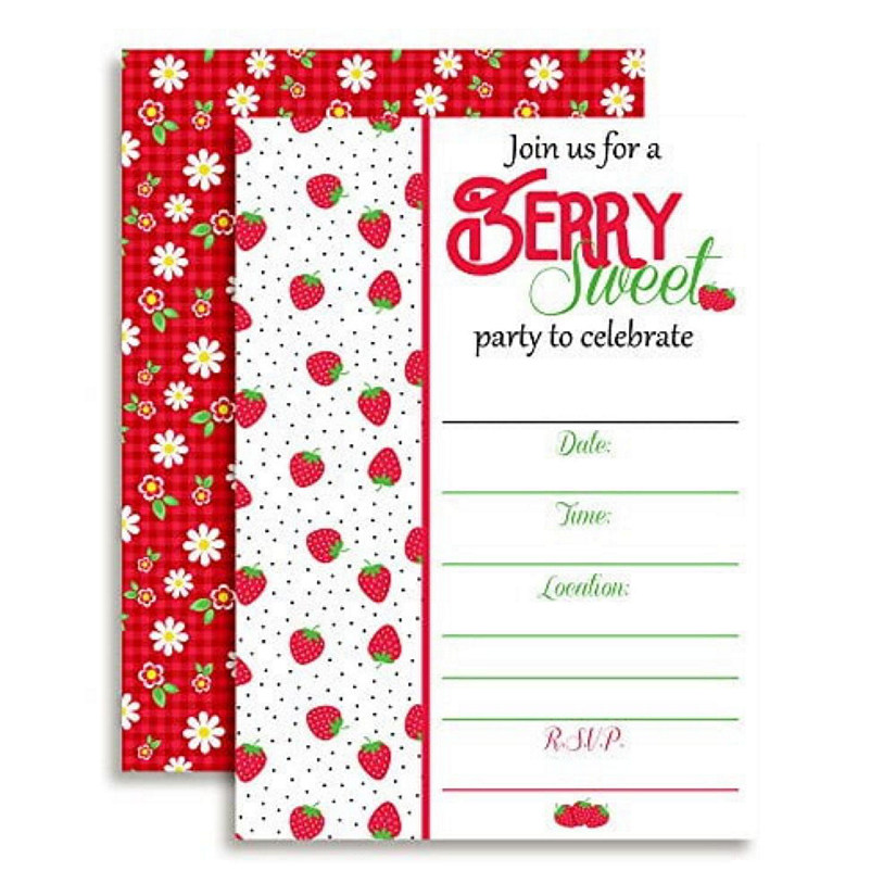 Berry Sweet Strawberry Invitations 40pcs. by AmandaCreation Image