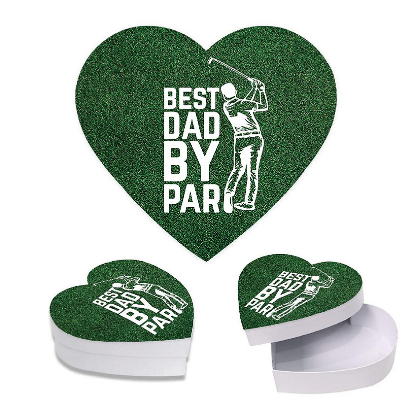Best Dad By Par Heart Box 8X6IN Image