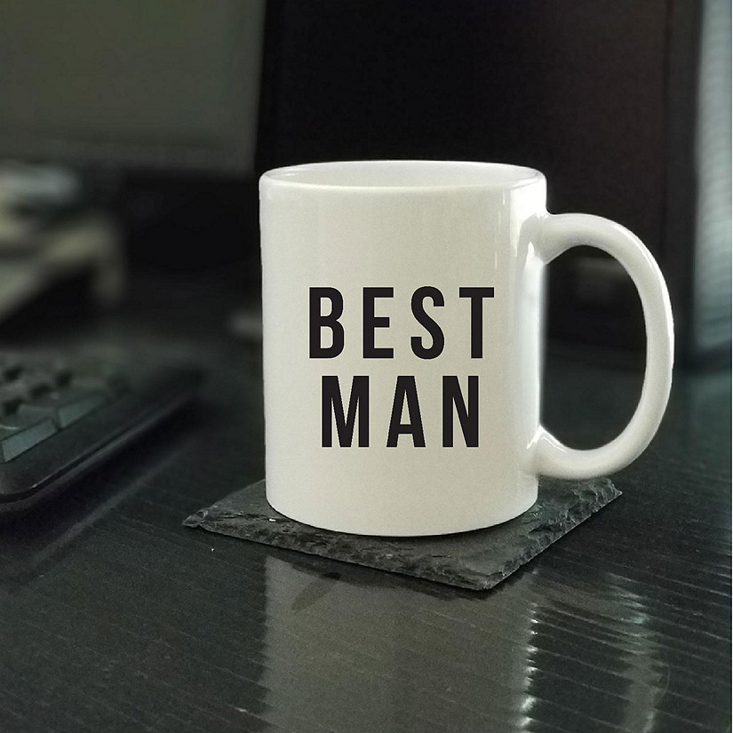Best Man Black Calligraphy Ceramic Mug Image