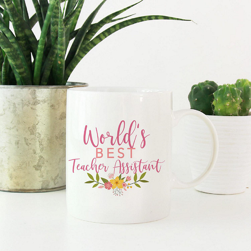 Best Teacher Assistant Floral Mug Image