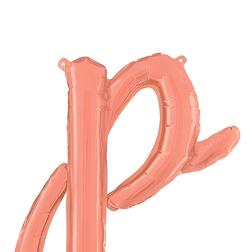 Betallic - 14" - Rose Gold - Script Letter p Balloon Image