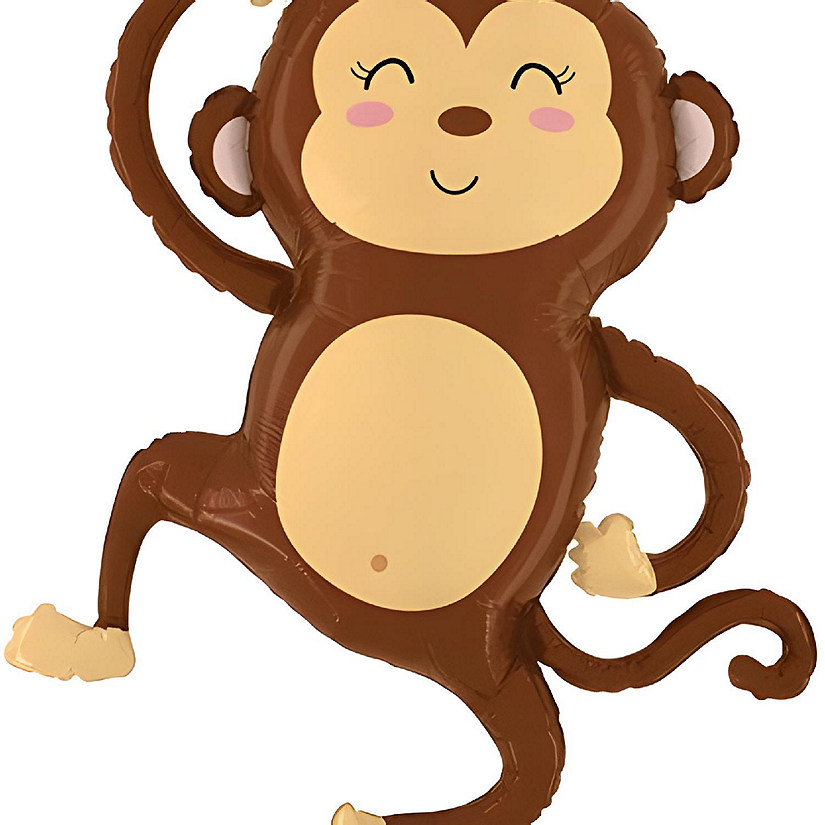 Betallic - 33" - Brown - Jungle Monkey Foil Balloon Image