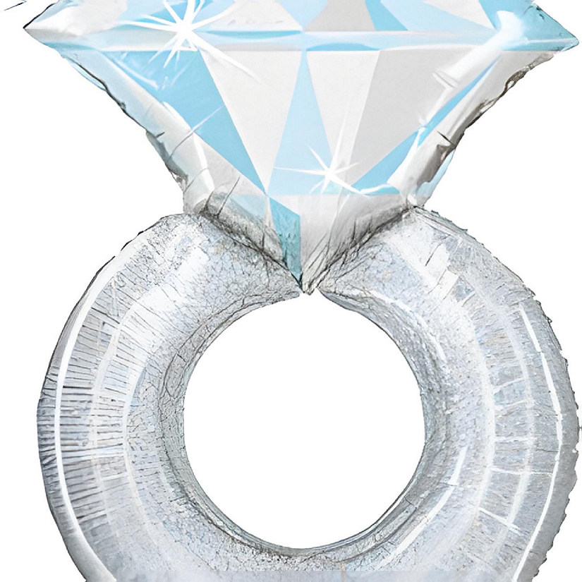Betallic - 38" - Silver - Wedding Ring Foil Balloon Image