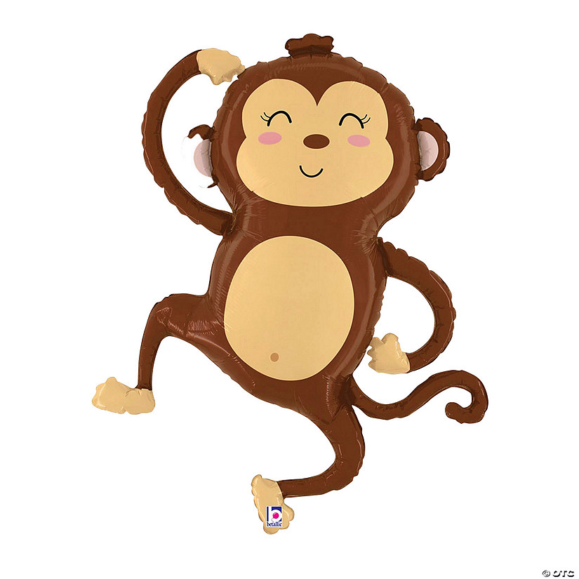 Betallic Monkey-Shaped 41" Mylar Balloon Image