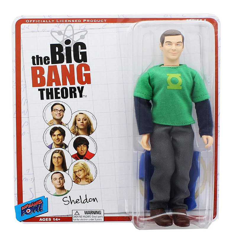 Big Bang Theory Sheldon (Green Lantern/ Superman) Retro Clothed 8" Figure Image