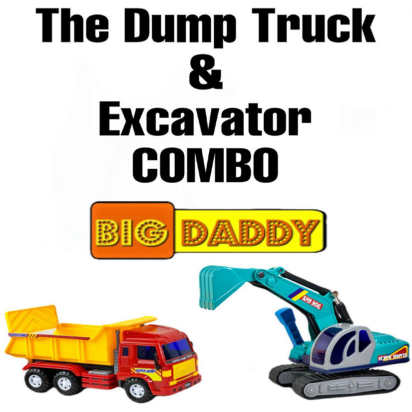 Big Daddy Full Size Medium Duty Dump Truck and Excavator Construction Toy Set Image