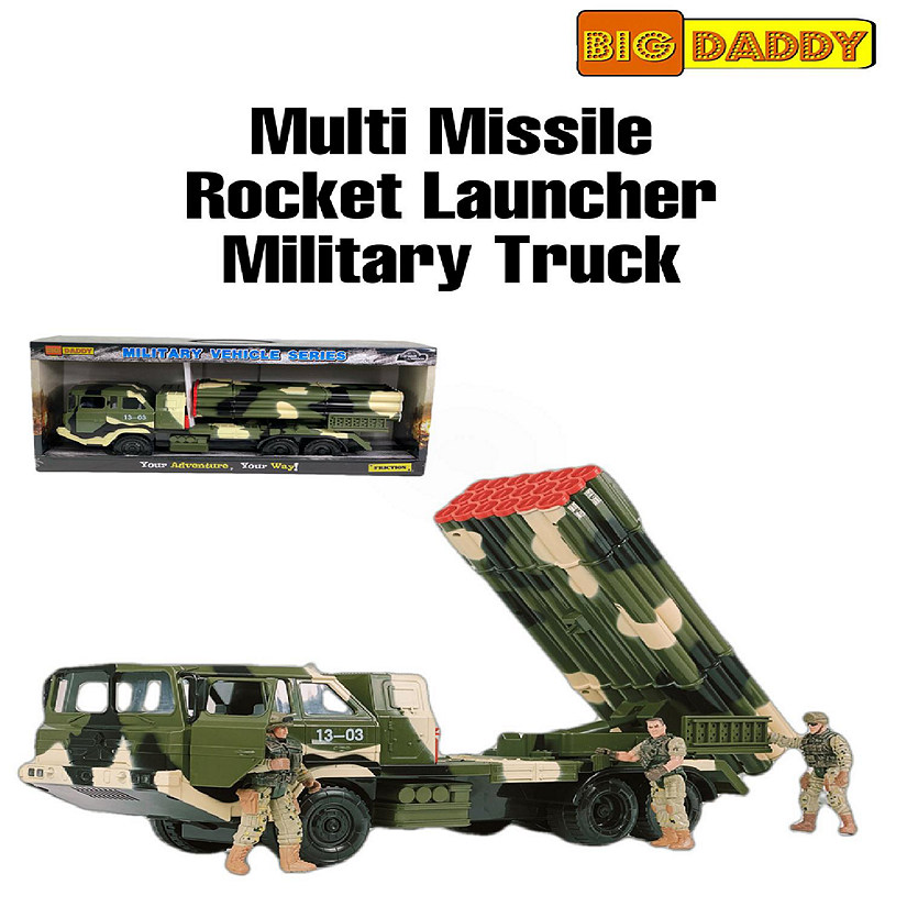 Big Daddy Military Missile Transport Army Truck Defence System 18 Long Range Missile Jungle Camouflage Toy Truck Image