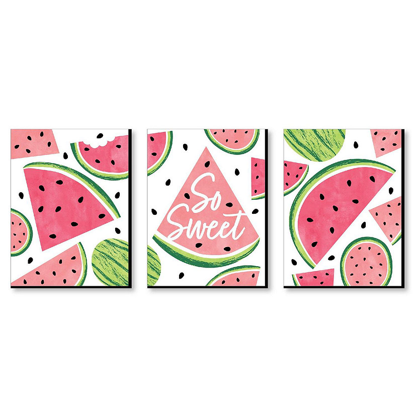 Big Dot of Happiness Sweet Watermelon Fruit Kitchen Wall Art and Kids